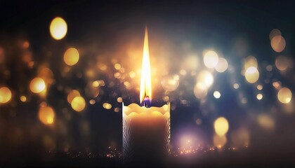 Candle Background with Space for text for christmas, relgious, memorial or condolence  - obrazy, fototapety, plakaty