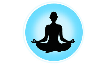 Yoga Pose Blue circle background