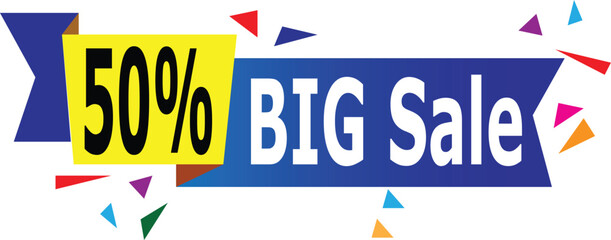 Fototapeta na wymiar Big, Save Up to 50% banner template. Vector illustration stock illustration
