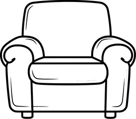 House Furniture Armchair Vintage Outline Icon In Hand-drawn Style