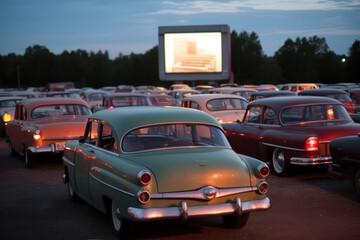 Open-air cinema in cars.