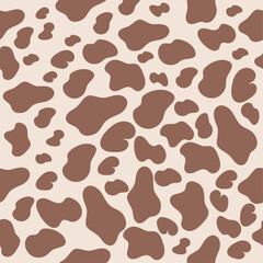 Brown cow skin seamless pattern
