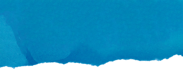 Blue ripped paper torn edges strips isolated on white background