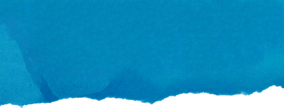 Blue ripped paper torn edges strips isolated on white background