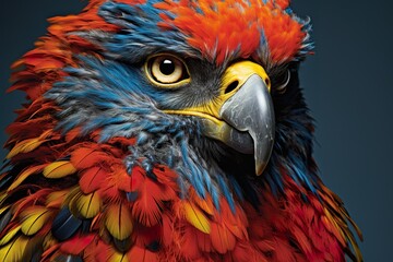 Obraz premium beautiful falcon on the cover of the famous magazine, highly detailed, extremely textured, colorful