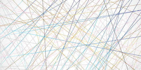 abstract colorful lines with white background.Creative and geometric shape with white luxury pattern and paper texture design in illustration with white line background.