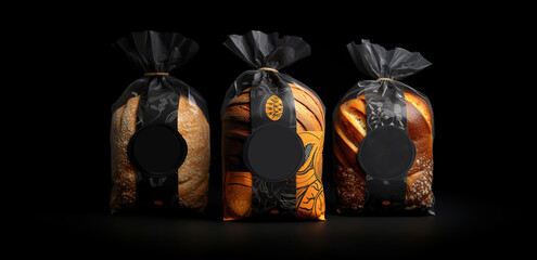 Bakery branding mockup, Bread packaging presentation.