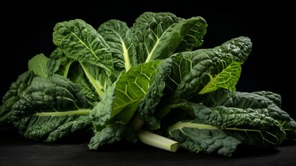 A beautiful display of collard greens, their broad leaves showcasing rich green shades.