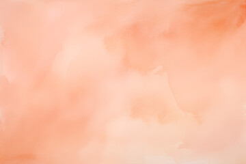Soft coral watercolor background with subtle washes and blends. Peach Fuzz – color of the year 2024. Perfect for design, background, or print - obrazy, fototapety, plakaty