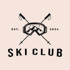 ski logo vector icon illustration design template