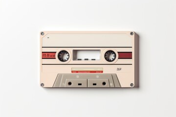 cassette tape isolated on white - obrazy, fototapety, plakaty