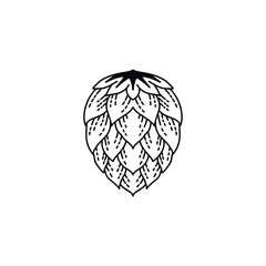 Vintage Retro Hipster Hop for Craft Beer Brewing Brewery Icon Illustration Design