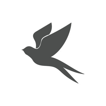 recommend clip art: Vintage Flying Swallow Bird Silhouette Icon Illustration