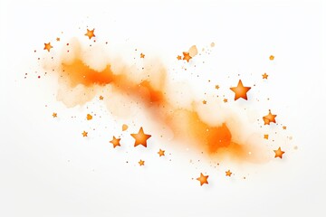 Stardust Whispers: Gold and Orange Galaxy Watercolor Stars Splashes Background, a Cosmic Ballet of Elegance