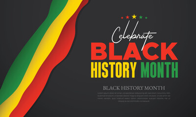 Black History Month celebrated. February national black history month African American vector illustration Template for background, banner, card, poster with text inscription - obrazy, fototapety, plakaty
