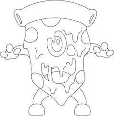 Pizza Cheese Halloween Vector Graphic Art Illustration
