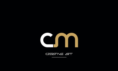 CM, MC, C, M abstract letters logo monogram - obrazy, fototapety, plakaty