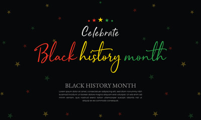 Black History Month celebrated. February national black history month African American vector illustration Template for background, banner, card, poster with text inscription