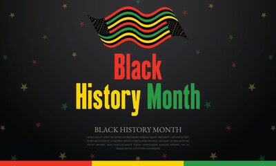 Black History Month celebrated. February national black history month African American vector illustration Template for background, banner, card, poster with text inscription