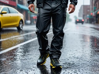 Stay Dry in Style Waterproof Pants for Outdoor Adventures. AI Generated.