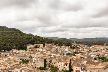 Full view of the town of Capdepera, Mallorca - obrazy, fototapety, plakaty