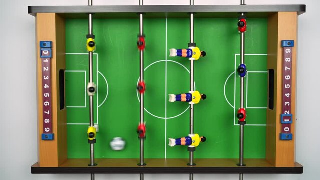 Mini foosball table game with ball and score keeper  for adults and kids. Table football game. Soccer table game