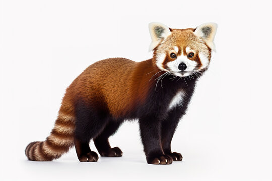 Image of a red panda isolated on white background. Mammals. Wildlife Animals. Generative AI.