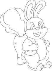 Rabbit Pupil Backpack School Animal Vector Graphic Art Illustration