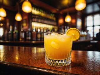 Smooth and Sour The Irish Pub Whiskey Sour. AI Generated.