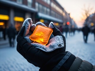 Embracing Warmth on a Cold Morning Commute. AI Generated.