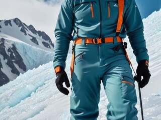 Conquering the Majestic Glacial Terrain. AI Generated.