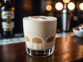 Elegant St. Petersburg Soiree with Creamy White Russian Delight. AI Generated.