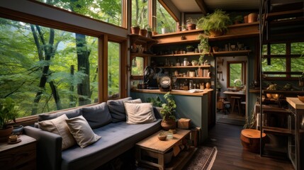 Fototapeta premium A small house Creative interior design in a compact and sustainable home