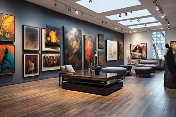 Showcase art pieces with strategic lighting and gallery-style walls