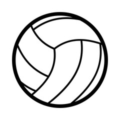 a black and white volleyball icon on a white background