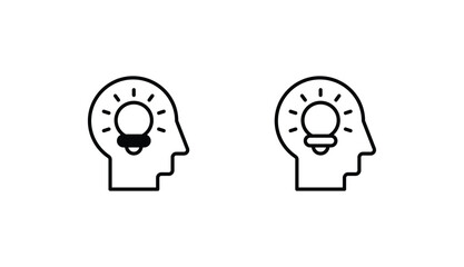 Thinking icon design with white background stock illustration