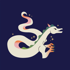 2024 Chinese new year dragon, year of the dragon. Set of Chinese new year posters, greeting cards design with Chinese zodiac dragon. Chinese dragon vector illustration isolated on background