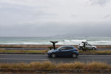 Fototapeta na wymiar Windy beach in Okinawa