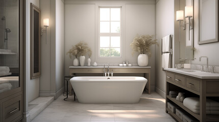 Fototapeta na wymiar Modern Serenity: Sleek Bathroom Design