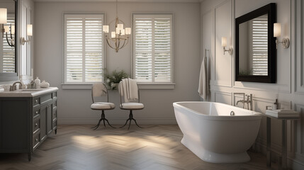 Fototapeta na wymiar Elegant Tranquility: Sophisticated Bathroom Design