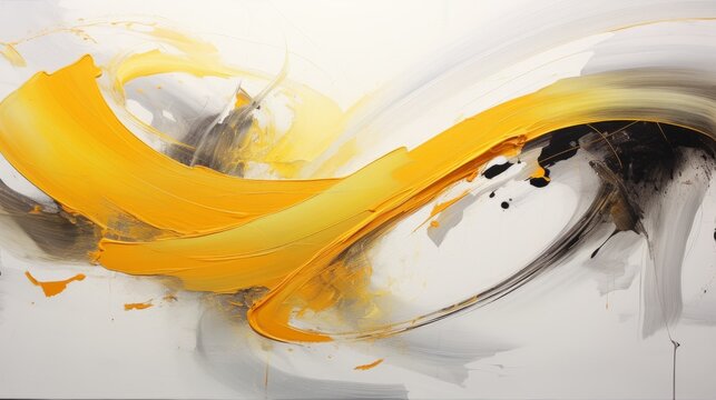 Abstract painting of golden yellow vibes