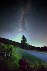A drive on a summer's evening along the Blue Ridge Parkway presents a gorgeous view of the Milky Way galaxy and surrounding scenery