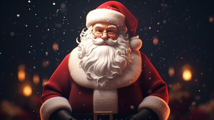 3D model of Santa claus. cartoon Christmas Grandpa. 3d illustration