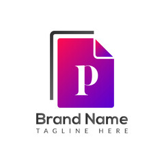 Fototapeta premium Abstract P letter modern initial lettermarks logo design 