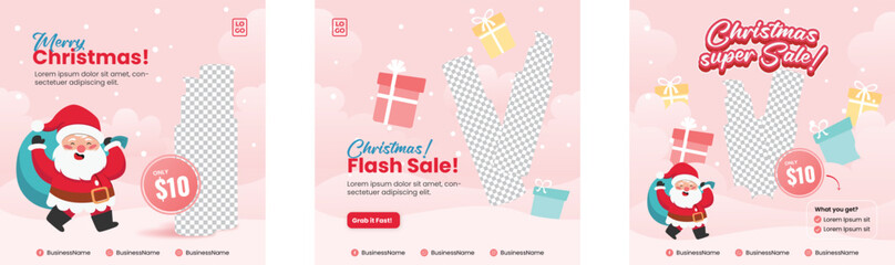 Cosmetics social media template with Christmas and New Year vibes