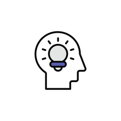Thinking icon design with white background stock illustration
