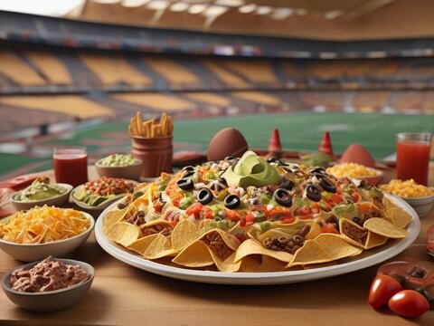 nachos platter in stadium 