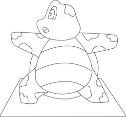 Turtle Yoga Fitness Gymnastics Animal Vector Graphic Art Illustration