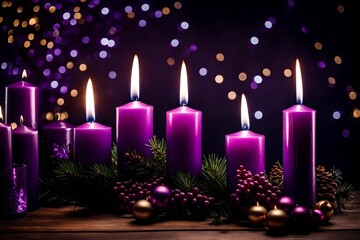 Obraz na płótnie Canvas christmas candles and decorations