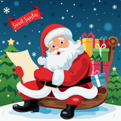 Vector cartoon banner for traditional Christmas gift exchange Secret Santa.
